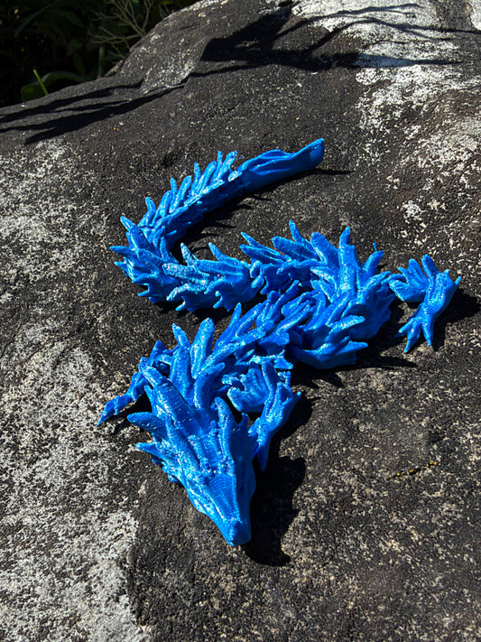 3D Drache Flexi (Blau)
